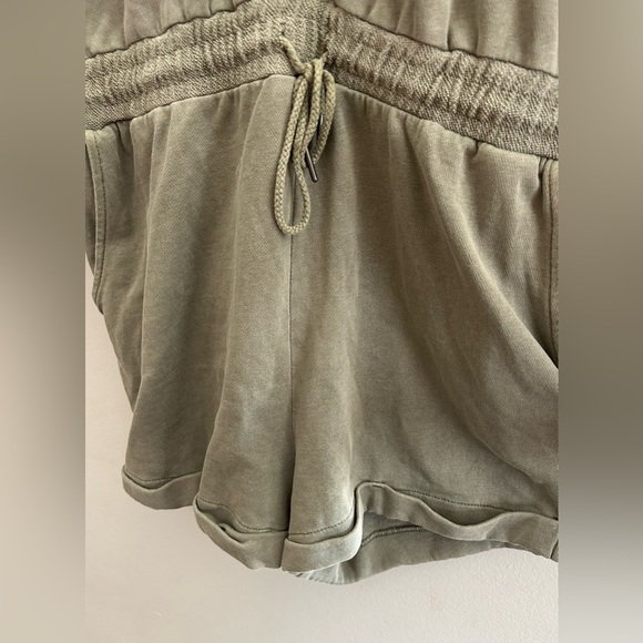 L Space Stay Cool French Terry Cotton One Piece Romper In Washed Army | Size L - Picture 7 of 9